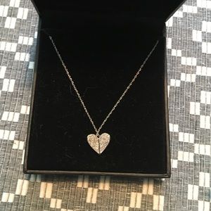1/10 CTW Heart Pendant In 10k White Gold